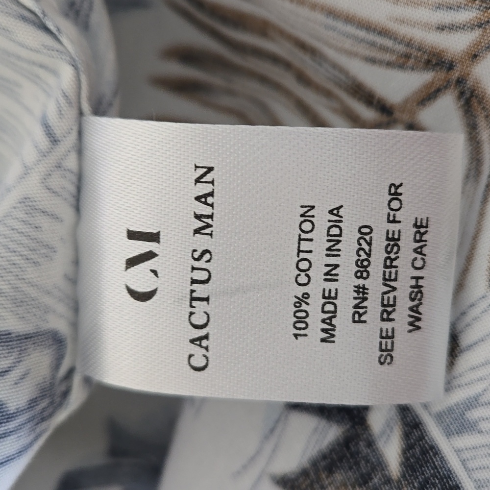 Cactus Man Ricky Singh White Floral Short Sleeve Shirt Size XL NEW - Picture 9 of 10